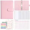 Bolsa com Zíper para Caderno Macaron A6 Amazon Transfronteiriça Planejador de Dinheiro Orçamento Planejador de Cartões Caderno de Folhas Soltas