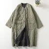 2026 Nuevo Estilo Artístico Algodón y Lino Talla Grande Vintage Cárdigan Bata Abrigo de Algodón Chaqueta