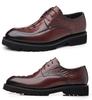 Sapatos Mocassins com Cadarço para Homens, Sapatos Formais Pretos com Cadarço e Bico Redondo, Adequados para Ternos, Sapatos de Couro Business Casual, Dropshipping Disponível