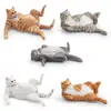 Set de 5 Figuras Realistas de Gatos Acostados  Figurillas de Gatos Relajados y Juguetones de PVC  Juguetes de Animales Detallados para Niños Piezas Decorativas y Cole