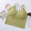 Top de tubo sin costuras con doble tirante para el hombro, espalda con hilo envolvente, sin aro de acero y almohadilla para el pecho, ropa interior femenina