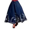 Saia Estilo Étnico Verão Nova Algodão e Linho Estampa Batik Estilo Étnico Saia Feminina Viagem Roupas Étnicas