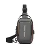 Bolso de pecho con cerradura de contraseña, antirrobo, membrana de cuero, impermeable, puerto de carga USB, multifuncional, para deporte, hombro, cruzado, para motociclista
