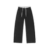 Personalizado/Pesado, Caimento Drapado, Cós Color-Block, Calça Jogger de Perna Reta, Unissex, Novo Estilo Outono, Caimento Solto, Malha Roxa, Casual, Esportivo