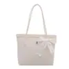 Bolsa Tote de Ombro Feminina Moda Verão 2026 Novo Estilo Texturizada Grande Capacidade com Acabamento em Renda Casual
