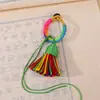 Anel de Fivela com Franja Curta e Robusta Estilo Xizang Acessórios de Pingente de Chaveiro Semi-Acabados Enfeites para Pendurar em Bolsas Cordão Venda por Atacado