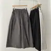 Calça Versátil de Caimento Solto e Fluido, Perna Reta, Secagem Rápida, Cropped, Cintura Elástica, Cor Sólida, Casual, Wide-Leg, Feminina, Verão