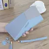 Cartera con Cremallera Larga para Mujer Costuras en Contraste Gran Capacidad Bolso de Mano Billetera de Doble Capa Estilo Coreano Monedero Bolso para Teléfono Móvil