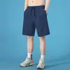 Pantalones cortos deportivos finos para hombre para comercio exterior, corte holgado para hombres de talla grande, pantalones cortos de cinco puntos para hombre de seda de hielo negra