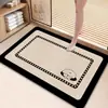 Tapete de Chão para Banheiro Usado, Tapete Absorvente de Terra de Diatomáceas de Secagem Rápida, Tapete para os Pés Antiderrapante e Resistente à Sujeira para Entrada de Vaso Sanitário