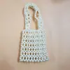 Bolso Cruzado Tejido Hecho a Mano Personalizado Bolso de Mano Mini Ins con Perlas Artificiales Bolso de Hombro para Mujer en Stock Simple y Versátil