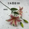 Simulación Flor de Lirio de 2 Cabezas 3D Rama Pequeña Rama Alta Flor Artificial Salón de Bodas Decoración de Arreglo de Piso Flor Falsa Hogar