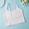 Camiseta interior tipo chaleco de algodón 9-12 con copas en el pecho, top sin mangas de cuello redondo para niñas, adecuado para estudiantes, ropa de verano