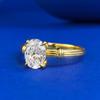 Mujing Jewelry S925 Plata Chapada en Oro Ovalado 6*8mm Anillo de Diamante Único Anillo Simple Hermoso de Estrella para Mujer