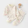 Conjunto Elegante de Dos Piezas para Bebés de Primavera y Otoño, Costura Sin Costuras Clase A, Conjunto de Manga Larga de Algodón Puro Amigable con la Piel para Niños y Niñas
