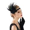Anos 1920 Gatsby Cocar Europeu e Americano Nupcial Festa de Máscaras Tiara de Festa Pena de Pavão Tiara Pontiaguda