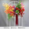 Nuevo arreglo floral para piso de boda Mori, columna de flores para boda, flores artificiales verdes, flores blancas de plomo para camino, decoración de belleza de comercio exterior