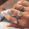 AliExpress comercio exterior moda popular Europa y Estados Unidos micro engaste de circonita conjunto de tres anillos para mujer