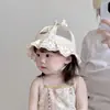 Gorro de Bebé Estilo Primavera y Verano Malla Transpirable Sombrero de Pescador Estilo Coreano Flores Pequeñas Ala Ancha Sombrero de Sol Sombrero de Protección Solar para Bebé