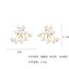 Elegante variedade de micro-incrustado zircão superior e inferior dois - desgaste brincos banhados a ouro shell imitação pérola 925 brincos de prata pin para as mulheres