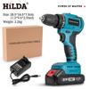 Hilda / Hilda Taladro Eléctrico Sin Escobillas de Fábrica 21V Taladro de Mano de Alta Potencia Taladro Eléctrico de Litio Destornillador para el Hogar