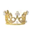 Mini Coroa Bolo Enfeites Prata Strass Pérola Pequena Coroa Acessórios de Cozimento Decoração de Bolo de Aniversário Infantil