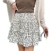Falda Dulce Floral Vintage 2026 Primavera/Verano Cintura Alta Adelgazante Falda Corta Voluminosa Negra para Mujeres Petitas