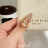 Anel de Zircônia Irregular com Brilho de Diamante Escovado Estilo Coreano, com Toque de Alto Padrão, Inspirado em Renda, Simples e Doce, Anel Empilhável para Dedo Indicador
