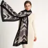 Elegante Forro Polar Misuny Delicado con la Piel Comercio Exterior Transfronterizo Transmisión en Vivo Otoño e Invierno Cálido Agradable al Tacto Faux Cachemira Bufanda Estampada Chal Versátil