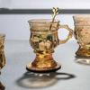 Copo com Alça de Vidro Retrô para Café Leite Chá Bebida Copo de Água de Vidro Doméstico Alto Valor Copo de Vinho Mini