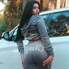 Conjunto Deportivo Casual para Mujer Color Sólido Letra Perforación en Caliente Ropa Deportiva Suéter con Capucha de Manga Larga Pantalones Sueltos Conjunto de Dos Piezas