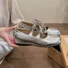 Zapatos Mary Jane de estilo retro francés con aumento interno de 5 cm, cómodos para primavera y otoño, zapatos de un solo color de corte bajo, zapatillas de ballet de suela blanda estilo coreano