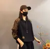 Sudadera Estampada Patchwork para Mujer Primavera y Otoño 2026 Nuevo Estilo Coreano Holgada Casual Cuello Redondo Top con Cordón