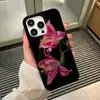 Capa de Celular Elegante Flor de Lis Preta Adequada para iPhone 17 Pro, Apple 16/15, Capa Protetora Anti-Queda de Cobertura Total Venda por Atacado
