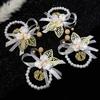Corsage de Dama de Honor Color Champagne Corsage de Hermandad Estilo Coreano de Alta Gama Pulsera de Boda para Novia Pulsera de Perlas