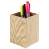 Portalápices cuadrado de madera de estilo japonés para estudiantes, adornos de acabado de escritorio de oficina, caja de almacenamiento simple, almacenamiento de cuchillos de cocina