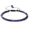 Pulseira Transfronteiriça de Contas Finas de 4mm Trançada Ajustável Pedra Bruta Natural Pedra Semipreciosa Contas de Yoga Pulseira Feita à Mão Joia