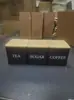 Caixa de Armazenamento de Lata com Tampa de Bambu Caixa Organizadora de Utensílios de Cozinha Lata de Chá Caixa de Café Caixa de Doces Embalagem Criativa de Armazenamento