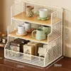 Estante de Almacenamiento de Escritorio, Aparador para Sala de Estar, Organizador de Bolsitas de Té y Tazas, Estante de Almacenamiento de Condimentos y Snacks para Encimera de Cocina del Hogar