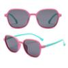 Gafas de sol para niños (2024), de silicona suave, polarizadas, con protección UV, para viajes, con elegante montura poligonal generosa.