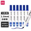 Marcador de Quadro Branco Deli Sk108 Caneta de Escrita Apagável Preta Caneta com Ponta Grossa Caneta Marcadora Apagável à Base de Água de Grande Capacidade Vermelho e Azul