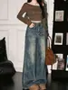 Pantalones vaqueros retro de pierna ancha estilo coreano para mujer, nueva colección otoño/invierno 2026, con bordado, corte holgado, efecto adelgazante y un diseño versátil de pierna recta.