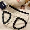 Ropa interior para niñas de estilo británico floral vintage con ribete de encaje, 10A, antibacteriana, de cintura media, con fuelle extendido