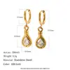 Pendientes Europeos y Americanos de Moda Ins Nicho Clásico Personalizados Creativos de Acero Inoxidable Chapado en Oro de 18K Pendientes de Circonita con Forma de Gota de Agua para Mujer