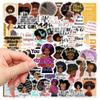 50 pegatinas inspiradoras de grafiti de dibujos animados de chicas negras para motocicleta, cuaderno, decoración de casco, pegatinas DIY