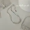 Pulsera de Cadena de Hueso de Serpiente con Cuentas Redondas de Doble Capa de Plata de Ley S925 Sin Plomo Estilo Ins de Nicho de Alta Gama Simple para Apilar