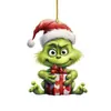 Pendente de Bebê Grinch 2D Novo Transfronteiriço Decoração de Natal Decoração de Árvore de Natal Pingente de Acrílico