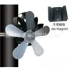 Ventilador de chimenea transfronterizo, ventilador calefactor de conversión termoeléctrica con fijación de abrazadera para tubo de humo, no magnético y resistente a altas temperaturas