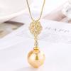 2024 nova Zhuangshang jóias cobre banhado a ouro pérola moda temperamento terno feminino 14mm atacado