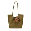 Bolsa Feminina de Luxo Estilo Coreano Casual Grande Capacidade Bolsa Tote Nicho Versátil Moda Bolsa de Mão Trançada Bolsa de Ombro